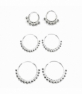 Créoles Argent Boules (3mm). Prix paire