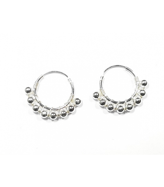 Créoles Argent Boules (3mm). Prix paire