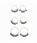 Aro Plata Chapitas(4mm) Bolas (2mm) Precio par