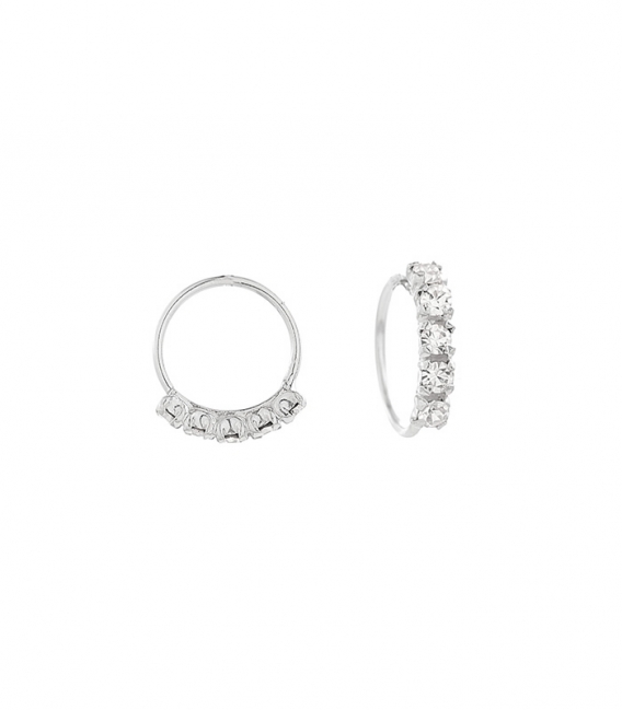 Aro Piercing 0.6mm Circonita Blanca. Precio Par