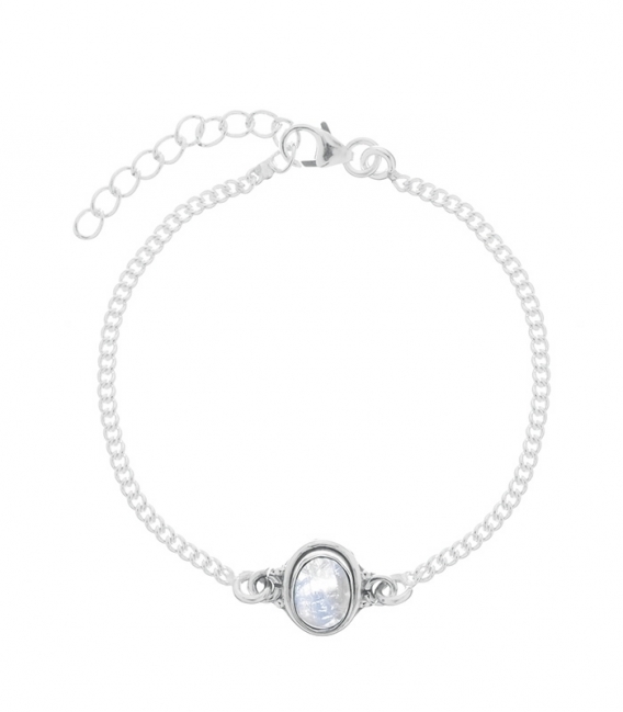 Bracelet Argent Pierre 15+4cm