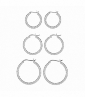 Créoles Argent Sculpté 3mm Prix Paire