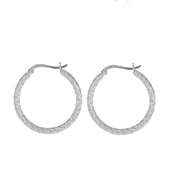 Créoles Argent Sculpté 3mm Prix Paire