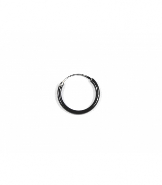 Aro Plata Negro Grosor 1.2mm Precio Par