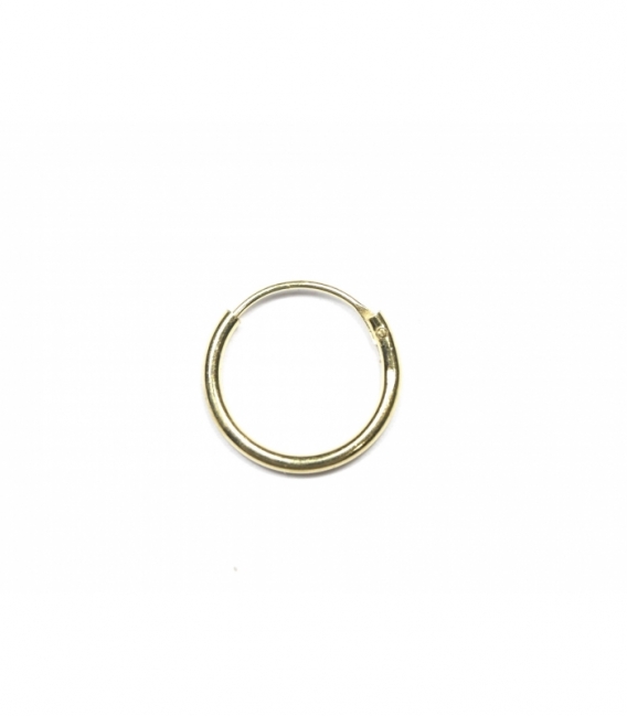 Créoles Argent Lisses Grosseur 1.2mm. Recouvert d'Or