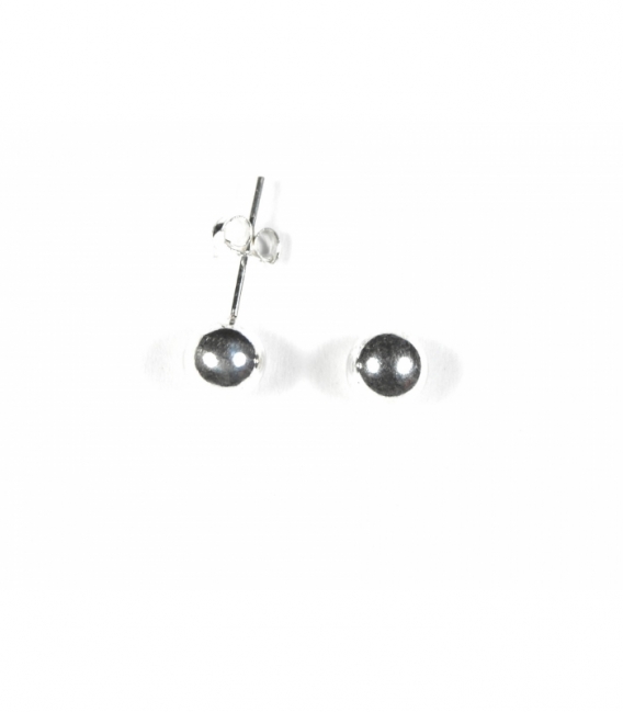 Boucles d'Oreilles Argent Boule. Prix paire