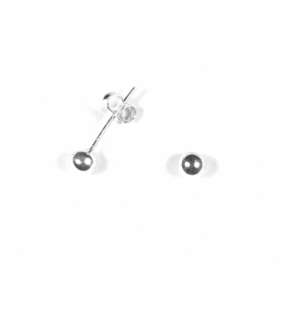 Boucles d'Oreilles Argent Boule. Prix paire