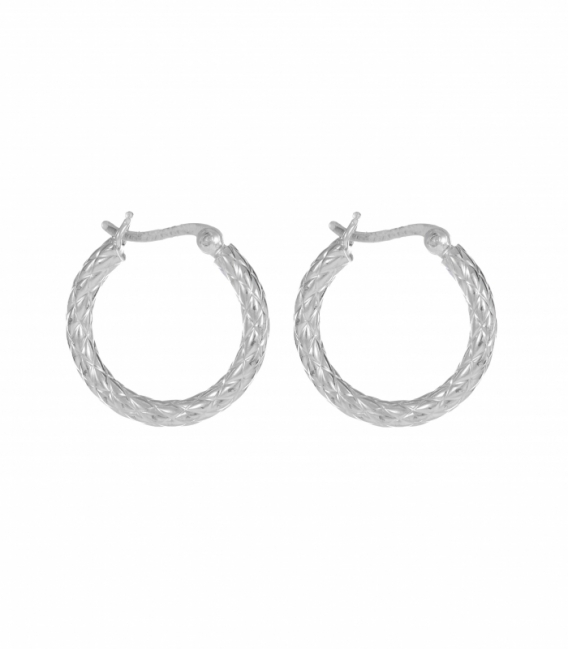 Créoles Argent Sculpté 3mm Prix Paire