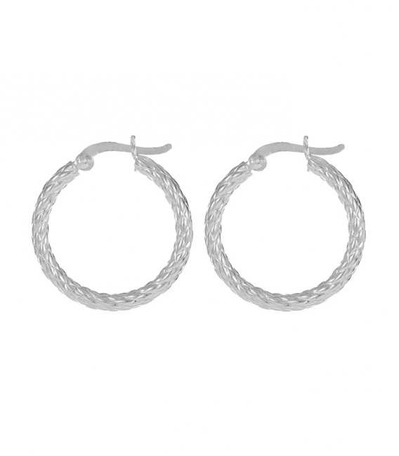 Créoles Argent Sculpté 3mm Prix Paire