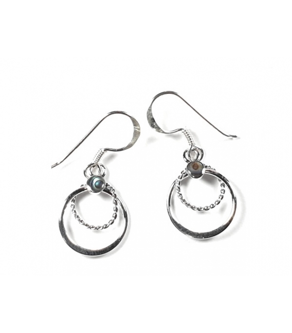 Boucles Argent d'oreilles Pierre Cercles 11mm