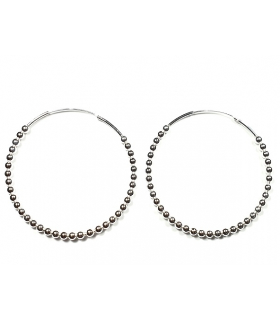 Créoles Argent Boules (3mm). Prix paire