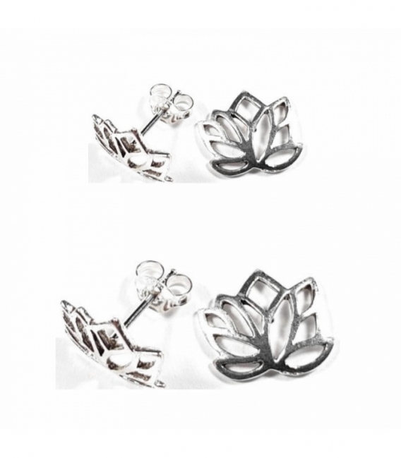 Boucles d'oreilles Argent Fleur Lotus