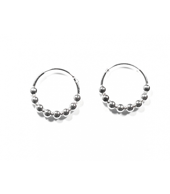 Créoles Argent Boules (3mm). Prix paire