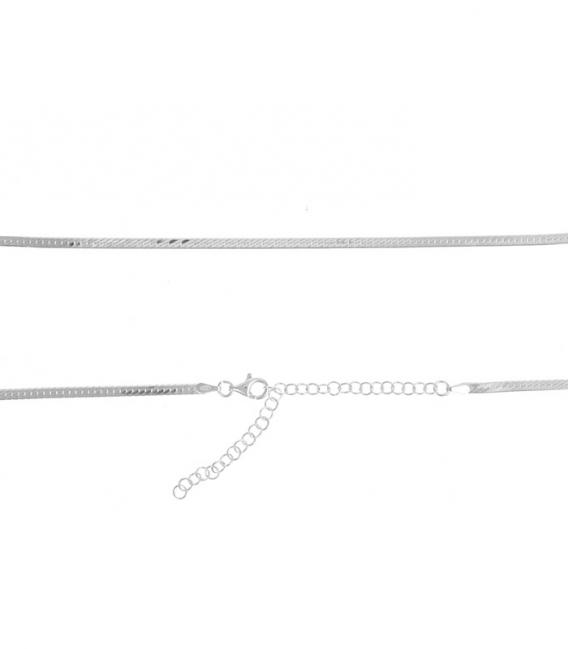 Cadena Plata Plana 2.4mm 35+8cm