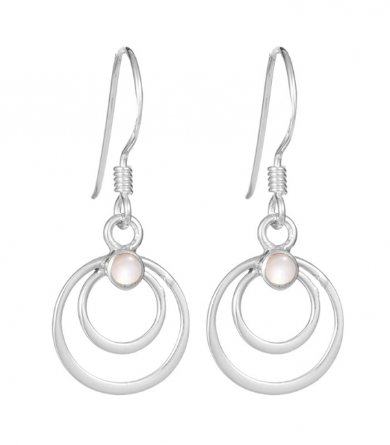 Boucles Argent d'oreilles Pierre Cercles 11mm