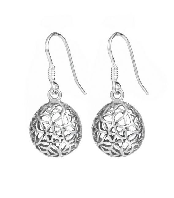 Boucles d'oreilles Argent Vielli Demi-Ballon Prix paire