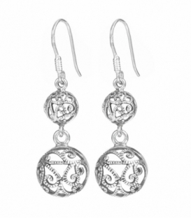 Boucles d'oreilles Argent Vielli Demi-Ballon Prix paire