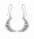 Boucles d'oreilles Lune Argent Vielli Prix Paire