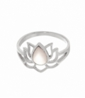 Bague Argent Nacre Fleur Lotus