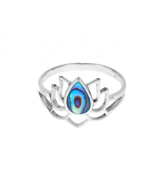 Bague Argent Fleur Lotus Avalone