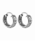 Créoles Argent Bali Demi-rondes 13 X 5mm Prix Paire