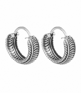 Créoles Argent Bali Demi-rondes 12 X4.5mm Prix Paire