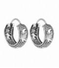 Créoles Argent Bali Demi-rondes 13 X 5mm Prix Paire