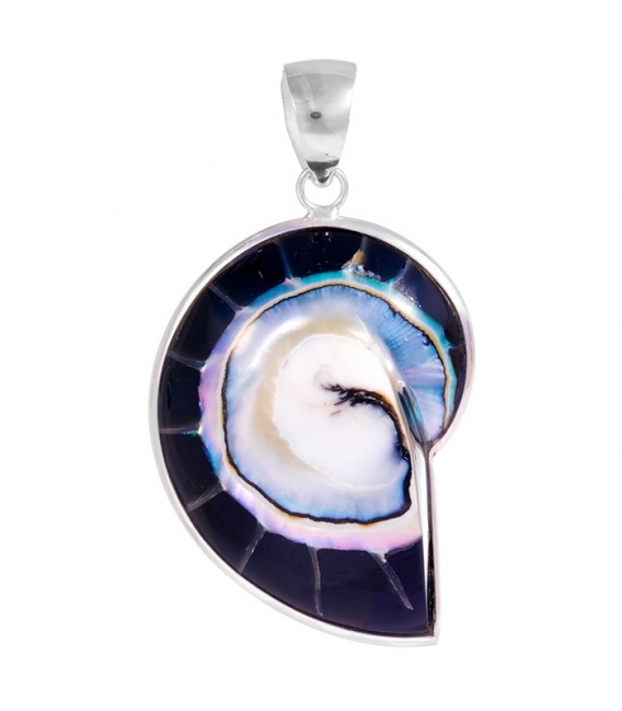 Pendentif Argent Coquillage Nautilus 33mm