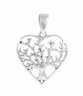 Colgante Plata Arbol Vida Corazon 20mm