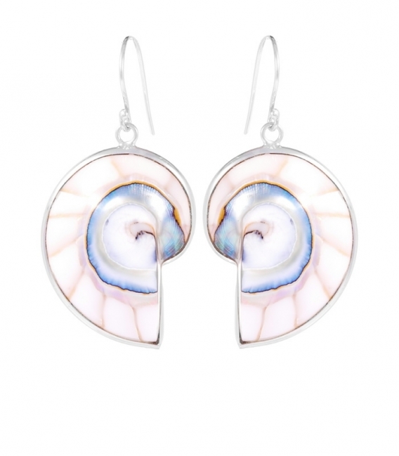 Boucles d'oreilles Argent Nautilus 29mm Prix Paire