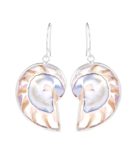 Boucles d'oreilles Argent Nautilus 29mm Prix Paire