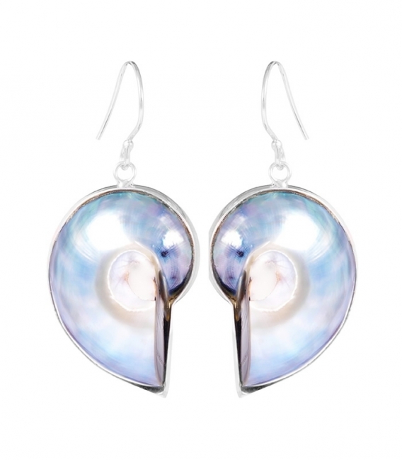 Boucles d'oreilles Argent Nautilus 29mm Prix Paire