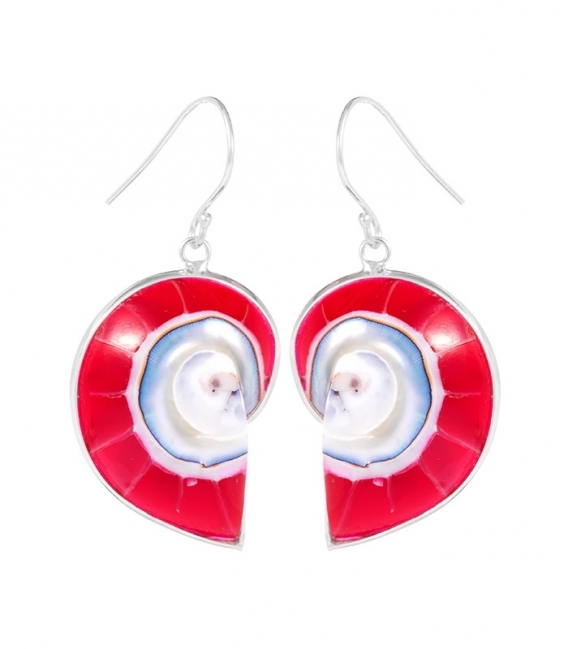 Boucles d'oreilles Argent Nautilus 29mm Prix Paire