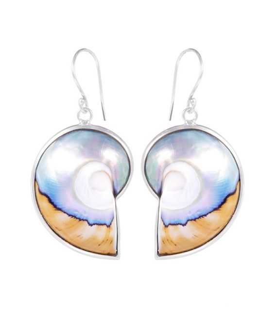 Boucles d'oreilles Argent Nautilus 29mm Prix Paire