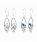 Boucles d'oreilles Argent Filigrane Minéraux Prix Paire