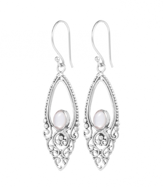 Boucles d'oreilles Argent Filigrane Minéraux Prix Paire