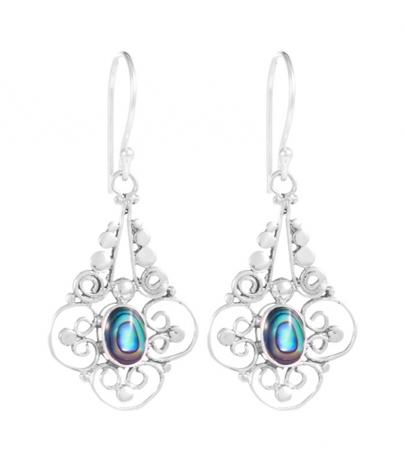 Boucles d'oreilles Argent Filigrane Minéraux Prix paire