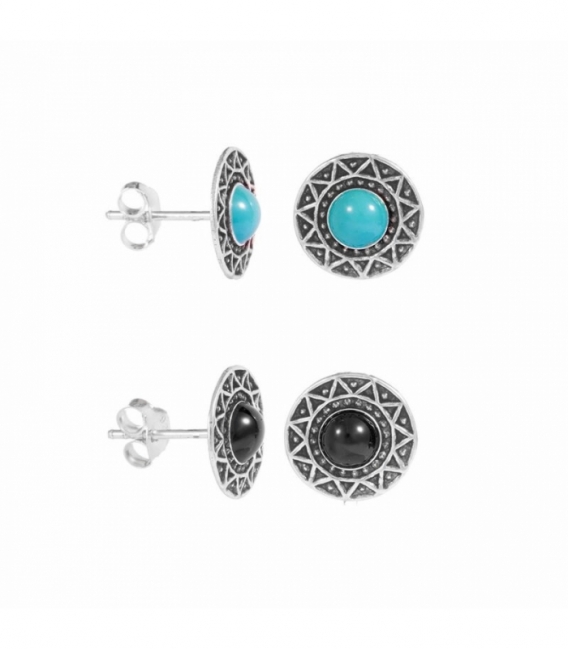 Boucles d'oreilles Argent Email