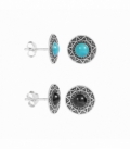 Boucles d'oreilles Argent Email