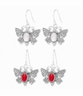 Boucles d'oreilles Argent Papillon Minéraux Prix Paire