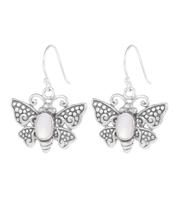 Boucles d'oreilles Argent Papillon Minéraux Prix Paire