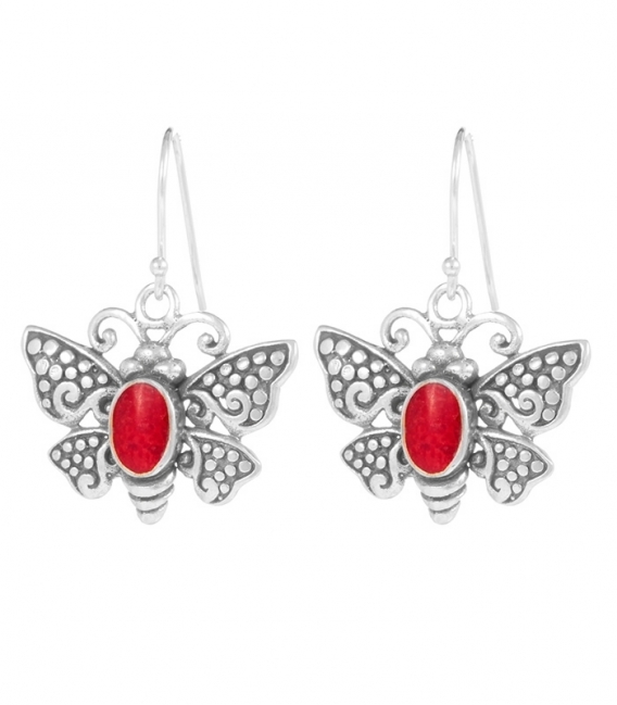 Boucles d'oreilles Argent Papillon Minéraux Prix Paire