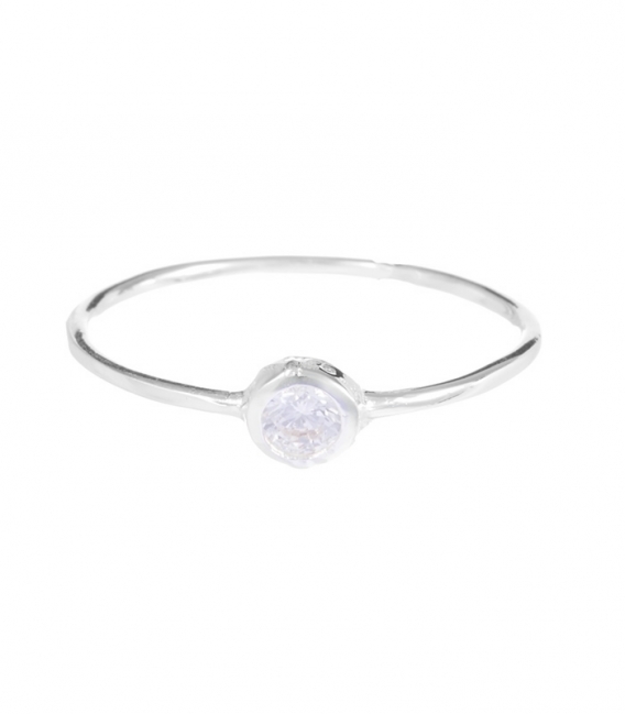 Bague Argent Zirconium Blanche