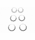 Créoles Argent Boules (4mm). Prix paire