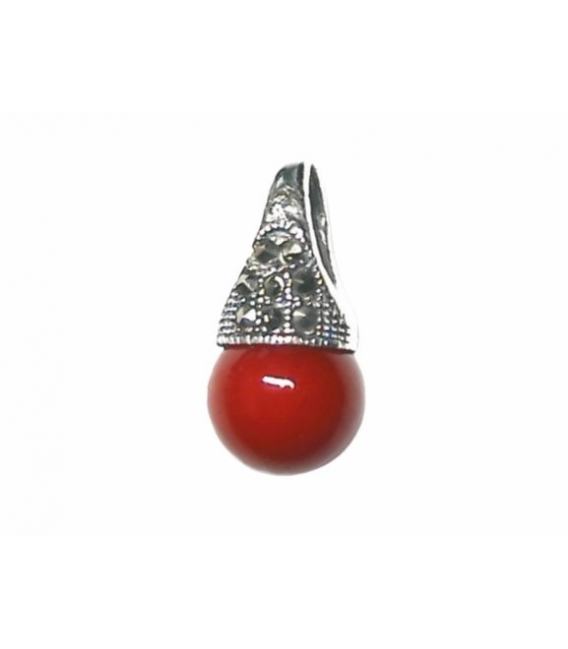 Colgante Marquesita Perla Roja 10mm