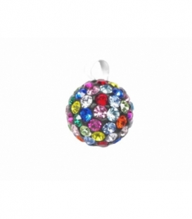 Pendentif Argent Strass 12mm Couleur