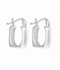 Boucles d'oreilles Argent Carré Fermoir Créole Prix Paire