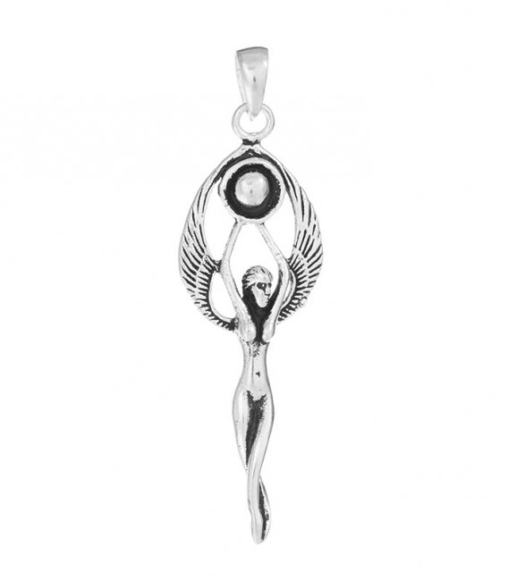 Pendentif Argent Déesse Celtique Fertilité 35mm