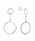 Boucles d'oreilles Argent Deux Cercles Prix Paire