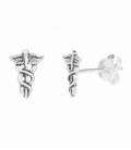 Pendiente Plata Caduceo 9mm Precio Par